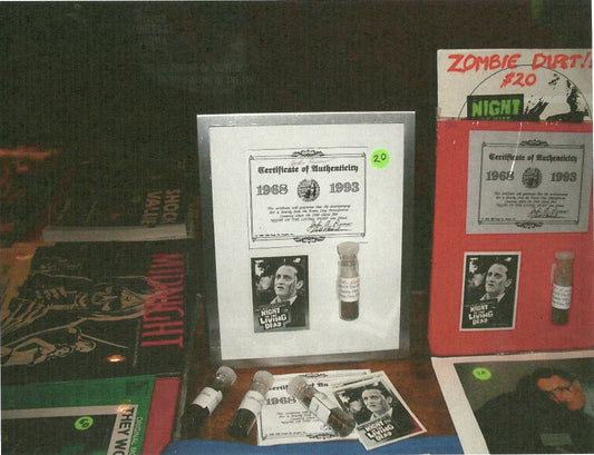 Night Of The Living Dead (1968) - Cemetery Collection: Zombie Dirt Vial, Trading Card, and COA - signed